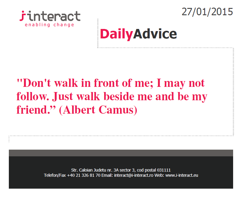 Daily Advice 27 ianuarie 2015