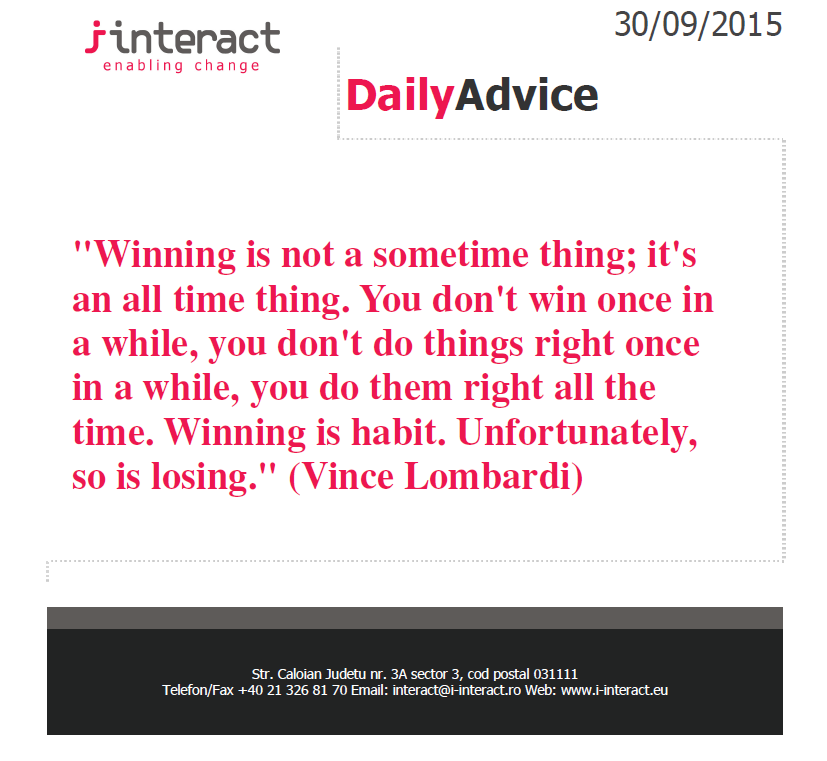 Daily Advice 30 septembrie 2015